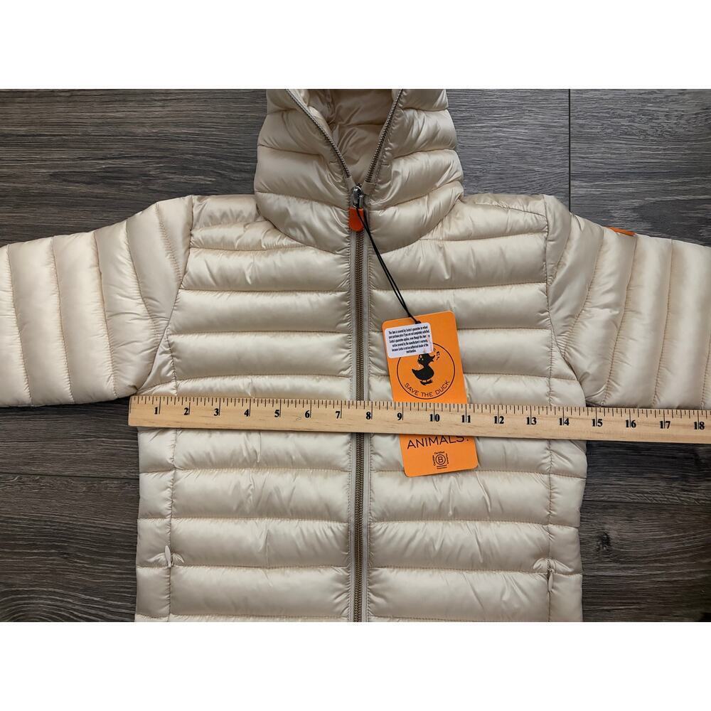 Save The Duck Girls Iris Puffer Jacket Beige size 8 - Picture 9 of 10